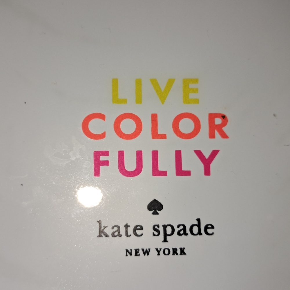 Kate Spade White Clutch Bag Like NEW Travel Cosmetics Makeup Pouch - Picture 2 of 6